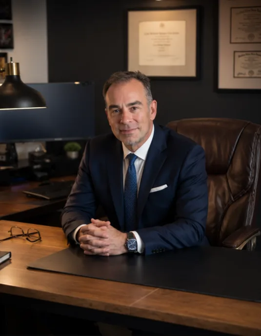 Donn W. Prokopius, Esq., Lead Attorney at PRO LAW GROUP, at his desk in the Las Vegas office
